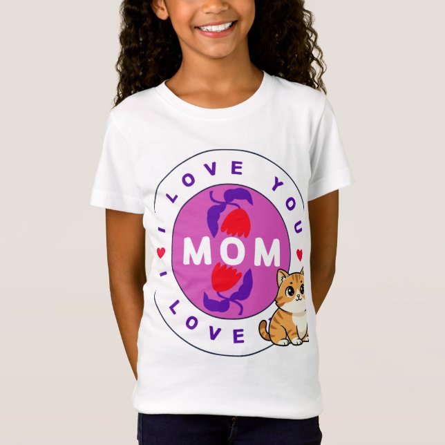 T-shirt design chat et maman (Devant)