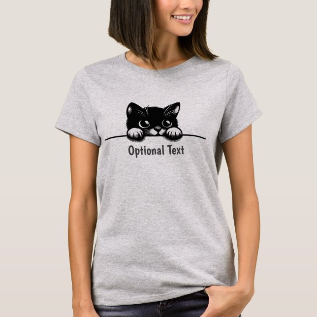 T-Shirt Design Chat Peeking Cute (Devant)
