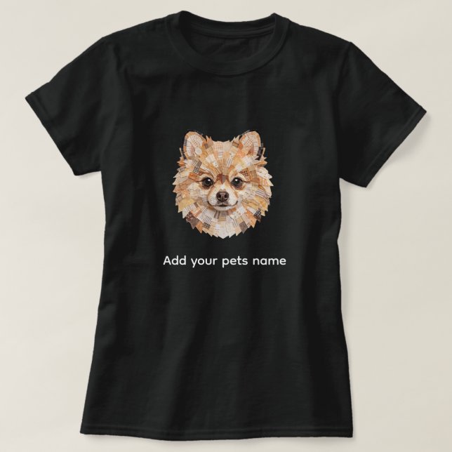 T-shirt design Chien Pomeranian (Design devant)