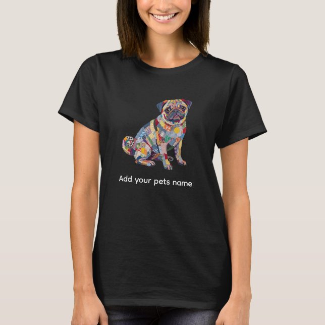 T-shirt design Chien Pug Mignon (Devant)