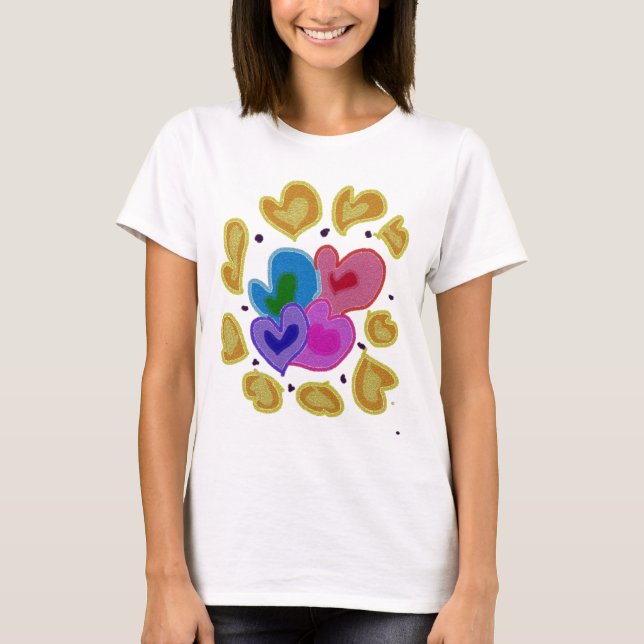 T-shirt Design Coeur coloré (Devant)