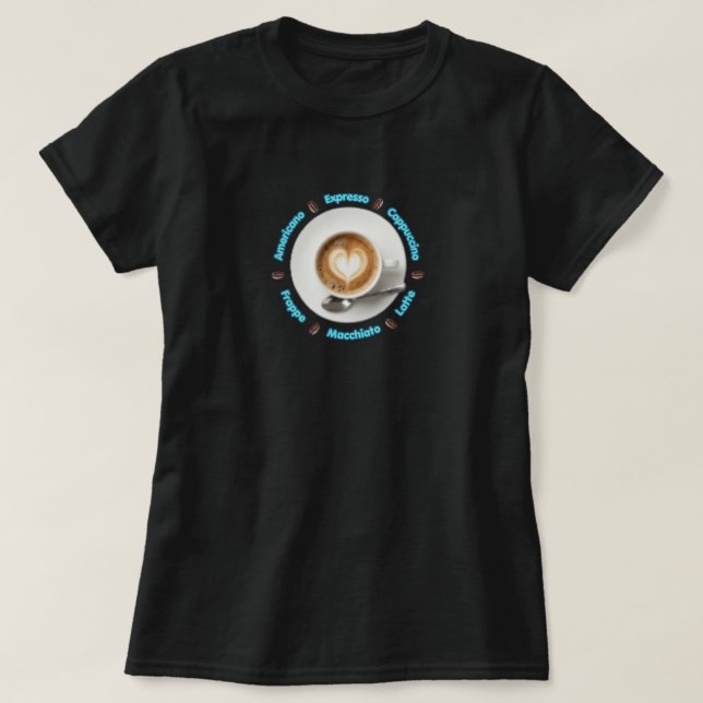 T-shirt design cœur lait café (Design devant)