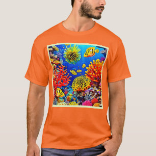 T-shirt Design coloré de récif corallien