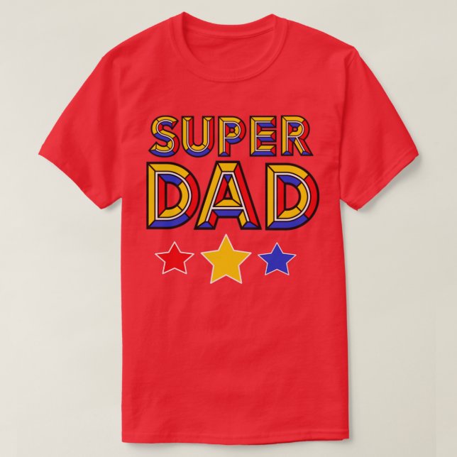 T-shirt Design coloré Super Papa (Design devant)