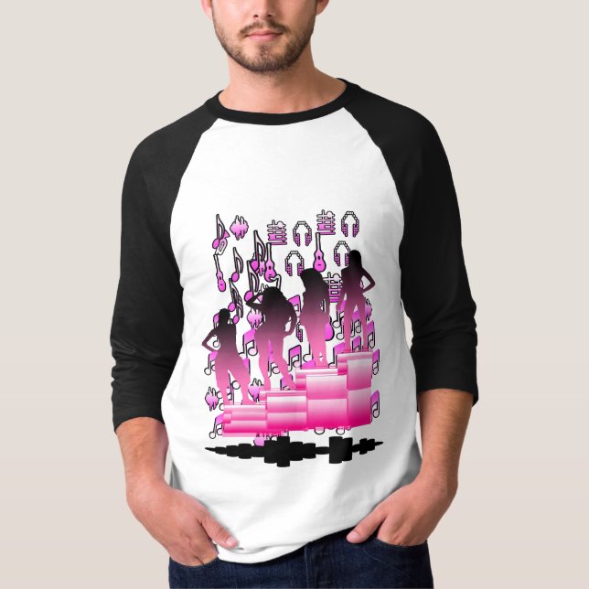 T-shirt Design couleur noir et rose (Devant)