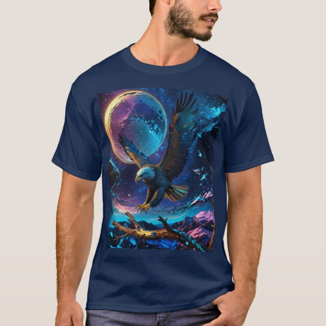 T-shirt Design d'aigle métallique (Devant)