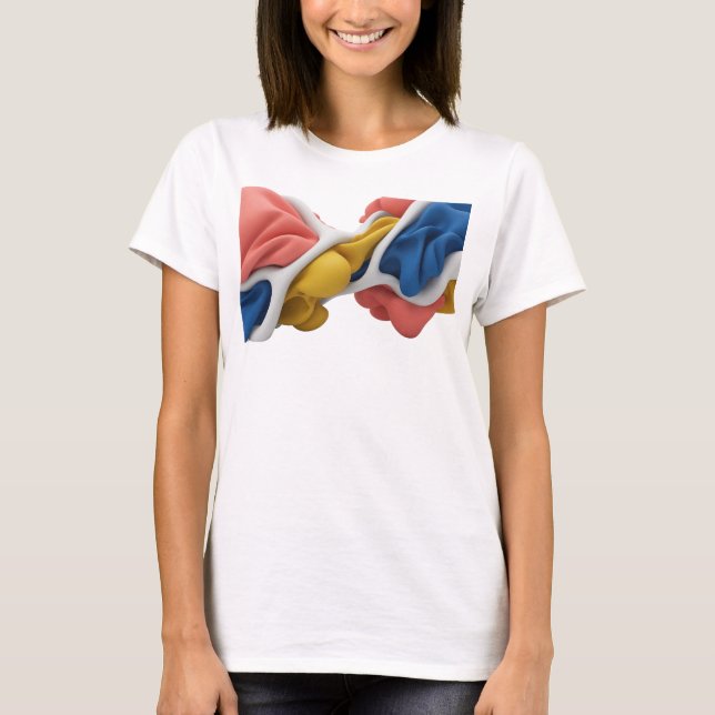 T-shirt Design d'ART ABSTRAIT Rose Élégant (Devant)