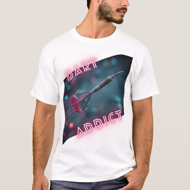 T-shirt Design DART ADDICT fléchette néon dynamique (Devant)