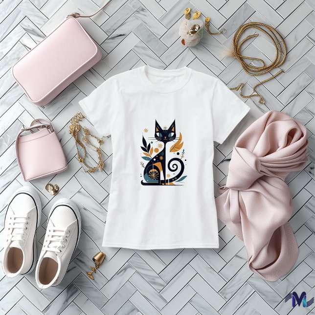 T-shirt Design d'art chat élégant Abstrait (Créateur téléchargé)
