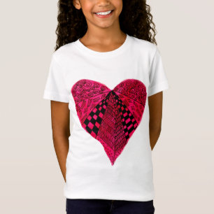 T-Shirt Design d'art Coeur rouge encre