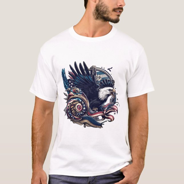 T-shirt Design d'art de l'aigle (Devant)
