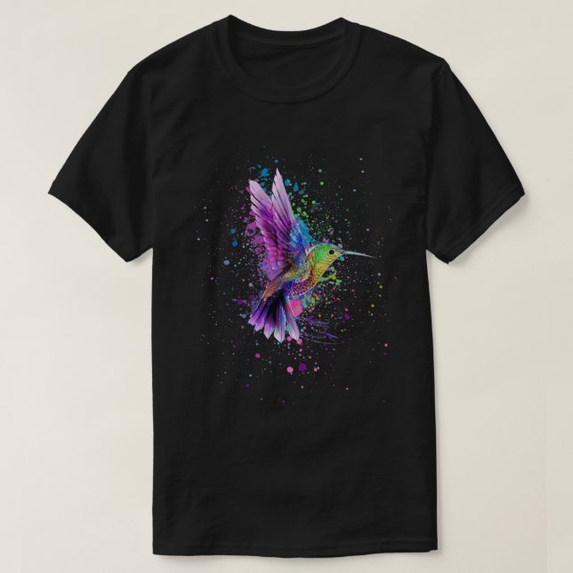 T-shirt Design d'art de l'aquarelle des colibris (Design devant)