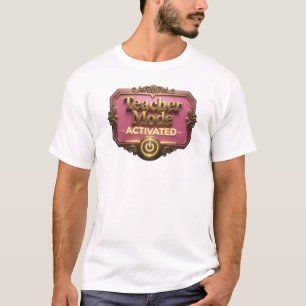 T-shirt Design d'art MODE ENSEIGNANT ACTIVÉ Rose Élégant