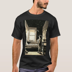 T-shirt Design d'art Noir Stargazer vintage