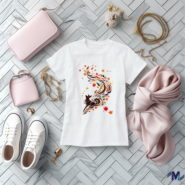 T-shirt Design d'art renard d'automne Abstrait (Créateur téléchargé)