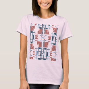 T-shirt Design d'art symétrique gris ardoise mauve