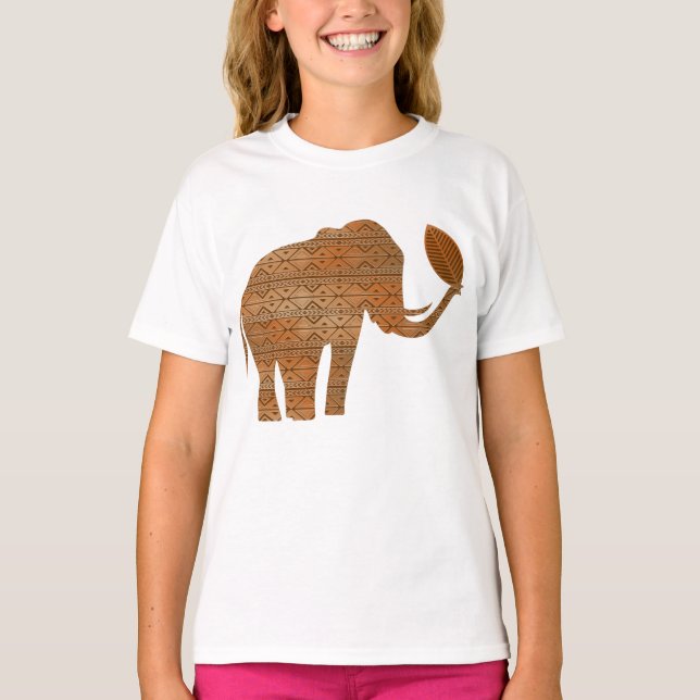 T-shirt Design d'art tribal des éléphants (Devant)