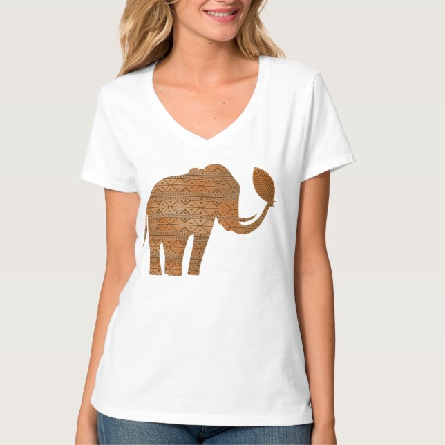 T-shirt Design d'art tribal des éléphants (Devant)