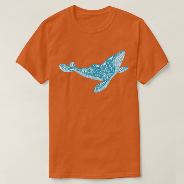 T-shirt Design de baleine décoré Abstrait (Design devant)