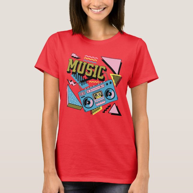 T-shirt Design de boite de musique de style rétro (Devant)