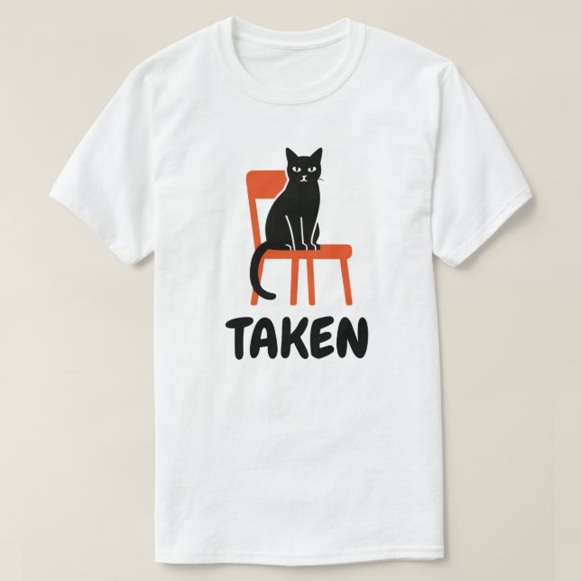 T-shirt Design de chat noir pris (Design devant)