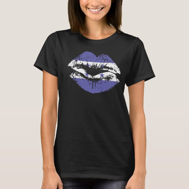 T-shirt Design de chemise Honduras Lips pour les femmes. (Devant)