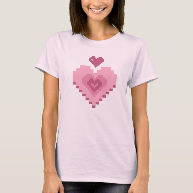 T-shirt Design de coeur Pixelated - Saint Valentin Amour (Devant)