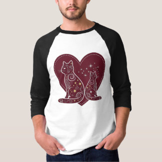 T-shirt Design de coeur romantique de chat