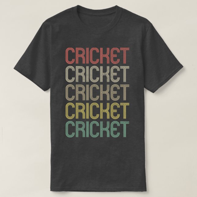 T-shirt Design de cricket de style rétro (Design devant)