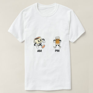 T-shirt Design de dessin animé Café et Bière Retro