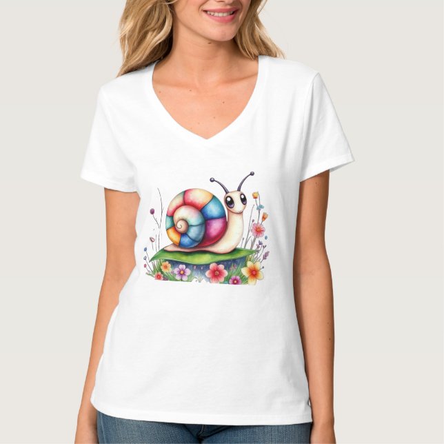 t-shirt design de dessin animé d'escargot (Devant)