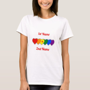 T-shirt Design de fierté LGBT avec les coeurs/un couple