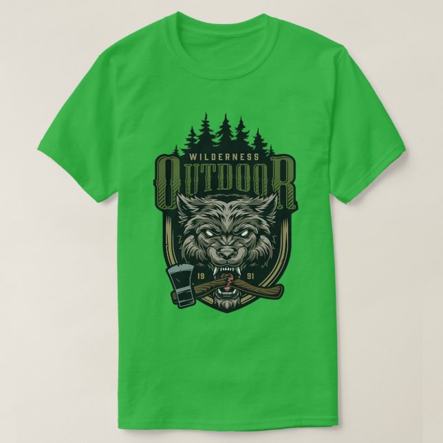 T-shirt Design de loup sauvage extérieur (Design devant)