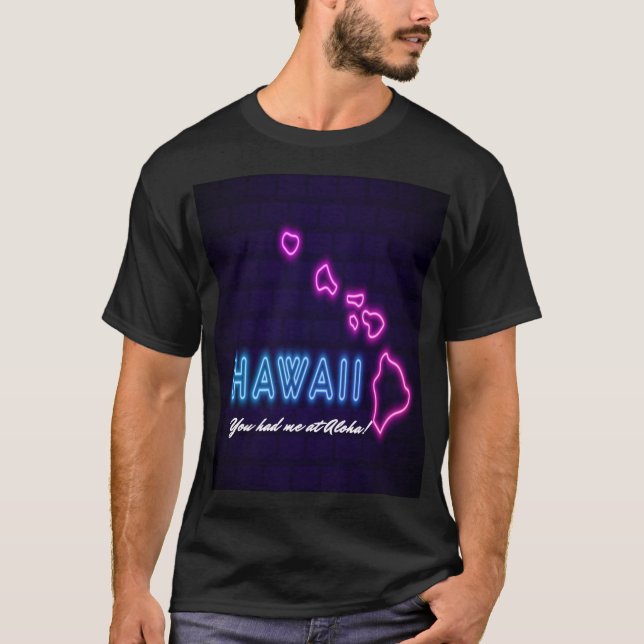 T-shirt Design de néon hawaïen (Devant)