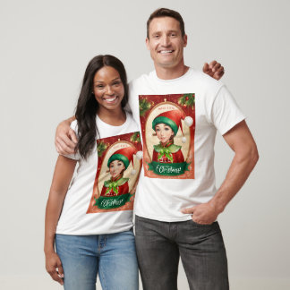 T-shirt Design de Noël avec Elf & Santa Claus