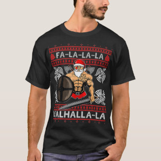 T-shirt Design de Noël moche Fa-La-La-Valhalla Viking Val