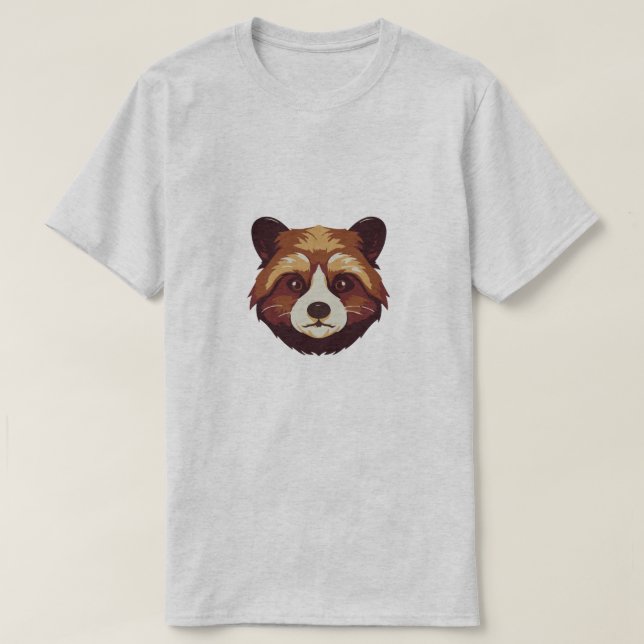 T-shirt Design de panda rouge, ours, ours de panda, (Design devant)