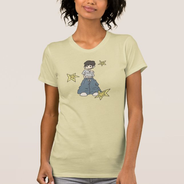 T-shirt Design de personnage de dessin tendance avec une r (Devant)