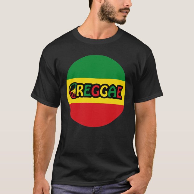 T-shirt Design de reggae avec couleurs de drapeau reggae (Devant)
