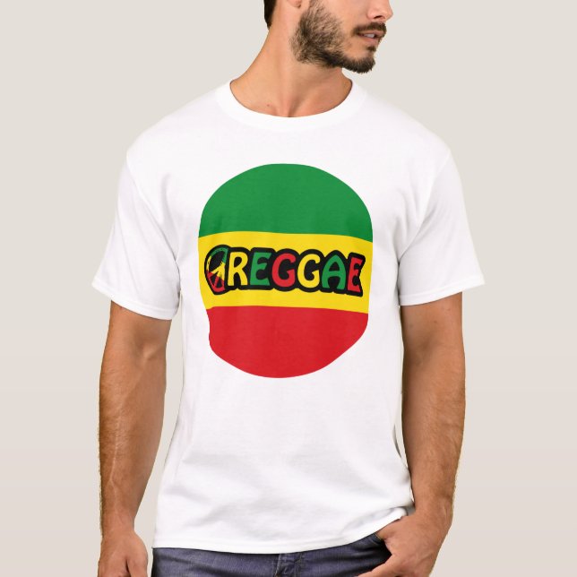 T-shirt Design de reggae avec couleurs de drapeau reggae (Devant)