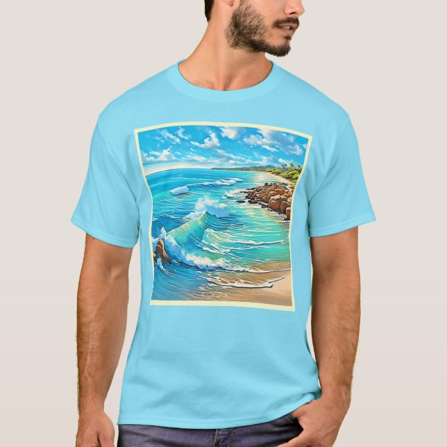 T-shirt Design de scène rocheuse côtière (Devant)