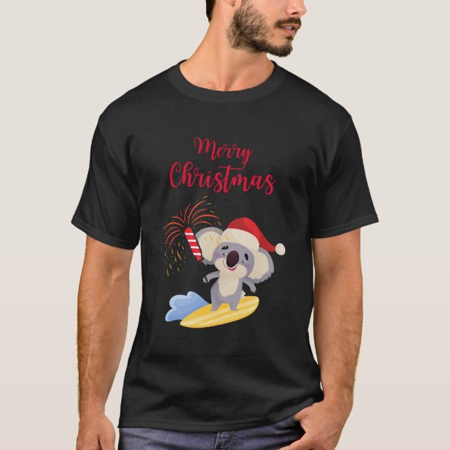 T-shirt Design de surf Koala pour Noël en Australie (Devant)