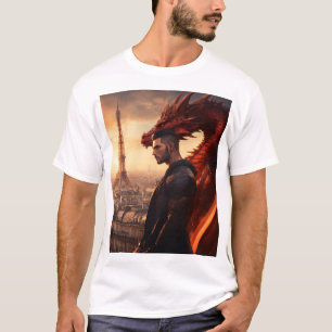 T-shirt Design de tatouage de dragon de fer