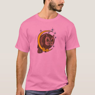 T-shirt Design de tatouage de hibou et de lune