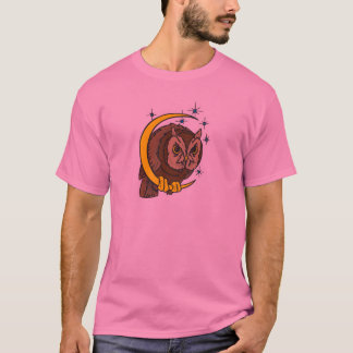 T-shirt Design de tatouage de hibou et de lune