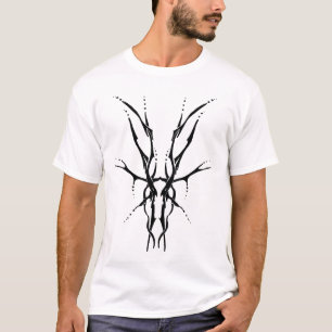 T-shirt Design de tatouage tribal du crâne de cerf - noir