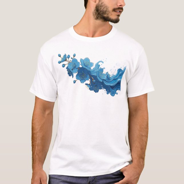 T-shirt Design de tee-shirt graphique à fleur abstraite mo (Devant)