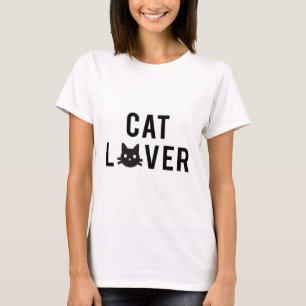 T-shirt Design de texte Amoureux des chats avec visage de