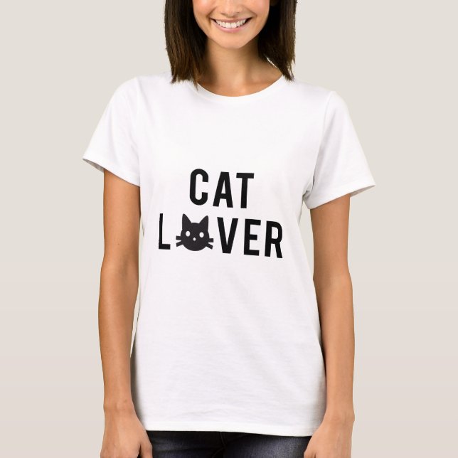 T-shirt Design de texte Amoureux des chats avec visage de  (Devant)