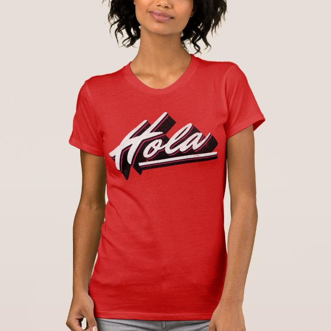 T-shirt Design de texte Hola (Devant)